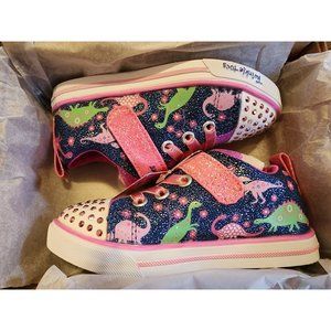 TWINKLE TOES BY SKECHERS DINO BRIGHTS LIGHT UP SIZE 7 GIRLS